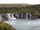 Hraunfossar en Barnafoss Watervallen - The West  - IJsland